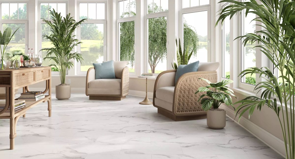 Luxury vinyl tile flooring