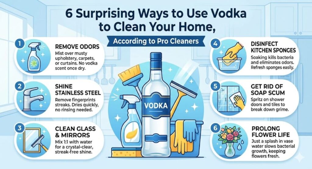 6 ways to use vodka for home cleaning