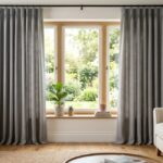 grey color curtains