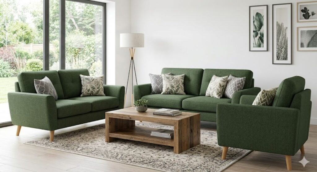 olive green sofa set