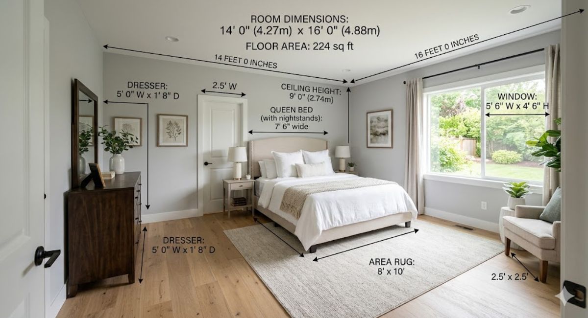 standard room size in feet