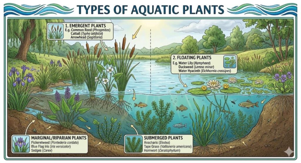 types of aquatic plants