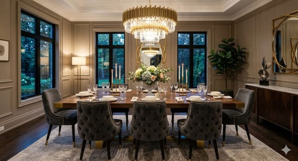 bright modern dining room