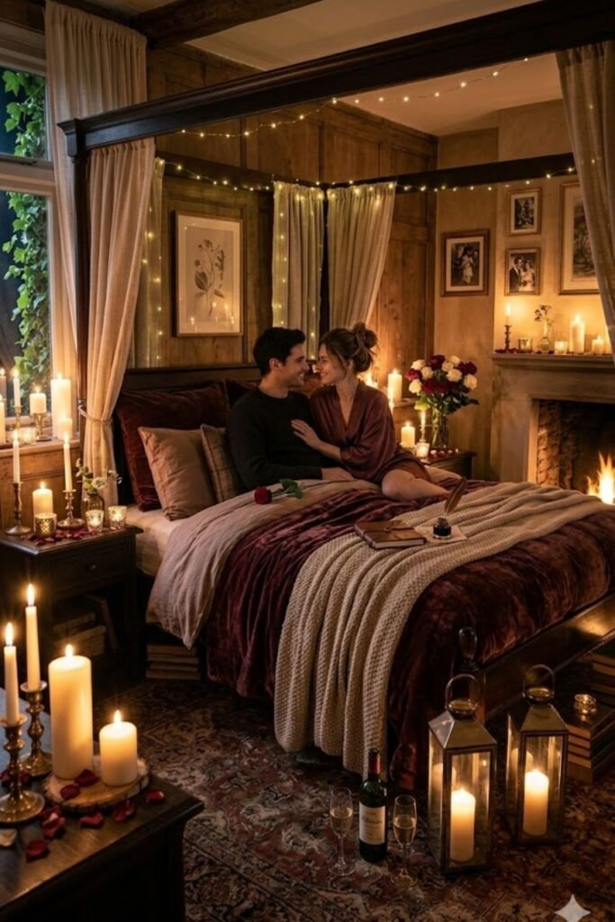 candlelit bedroom decor