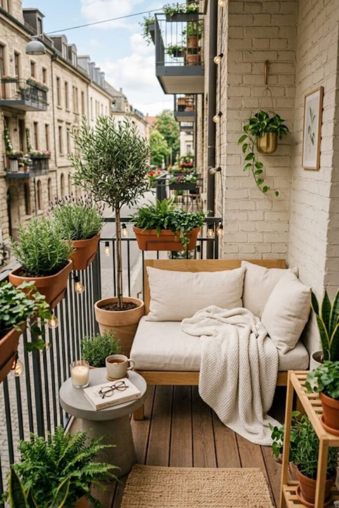 cozy minimal balcony inspo