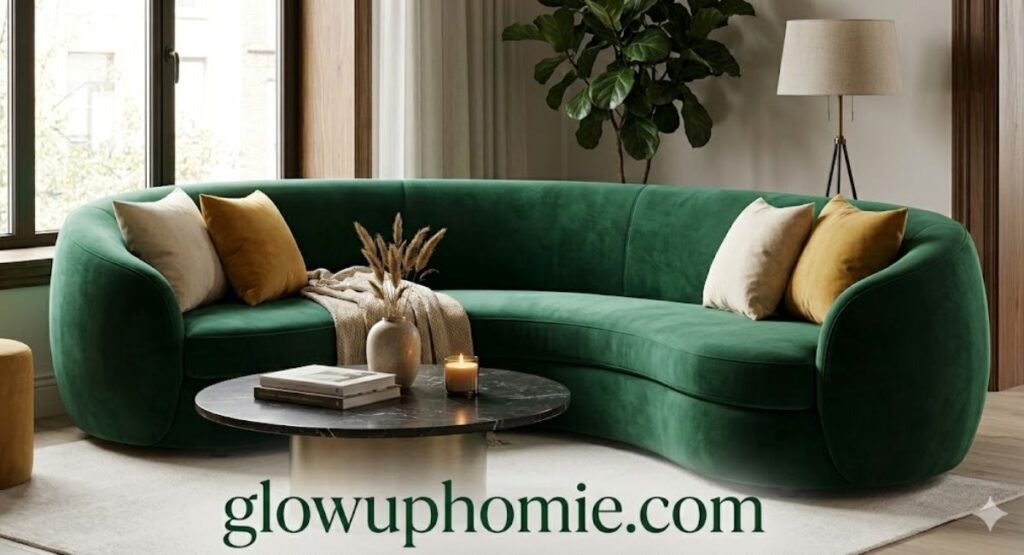 elegant curved sofa