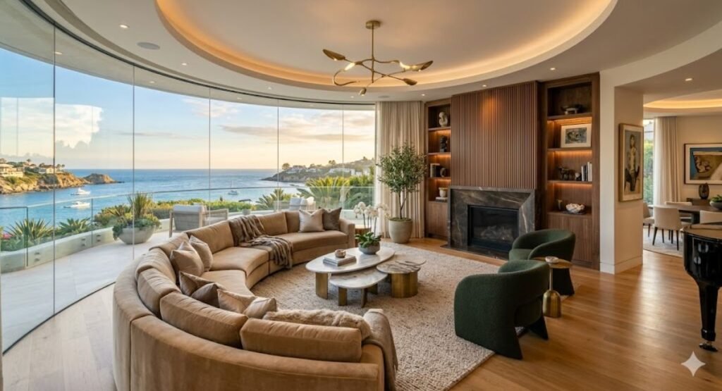 luxury curved living room