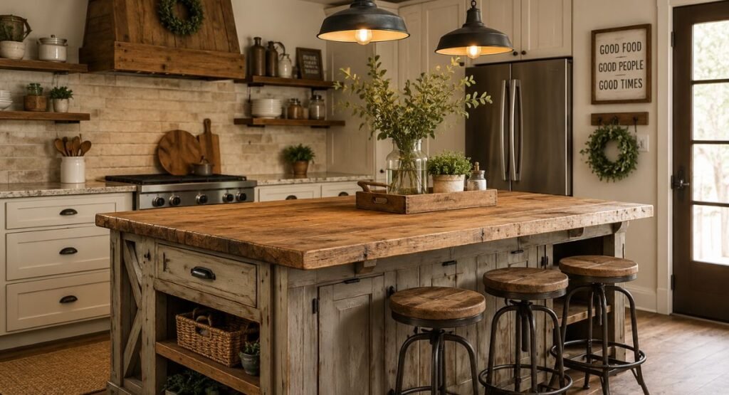 rustic kitchen island
