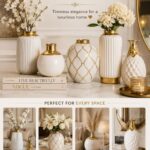 white and gold vase decor ideas