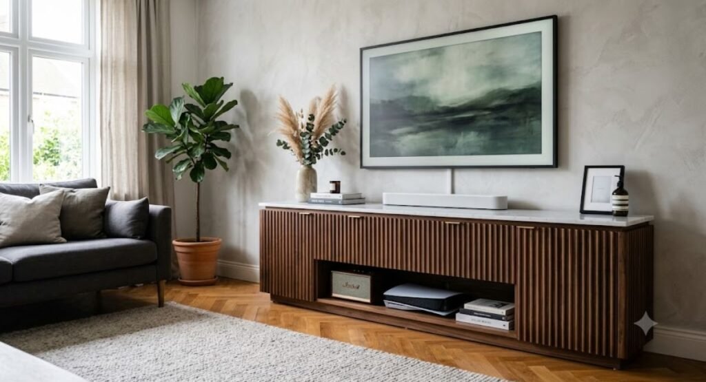 fluted TV unit