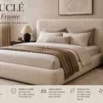 bouclé bed frame