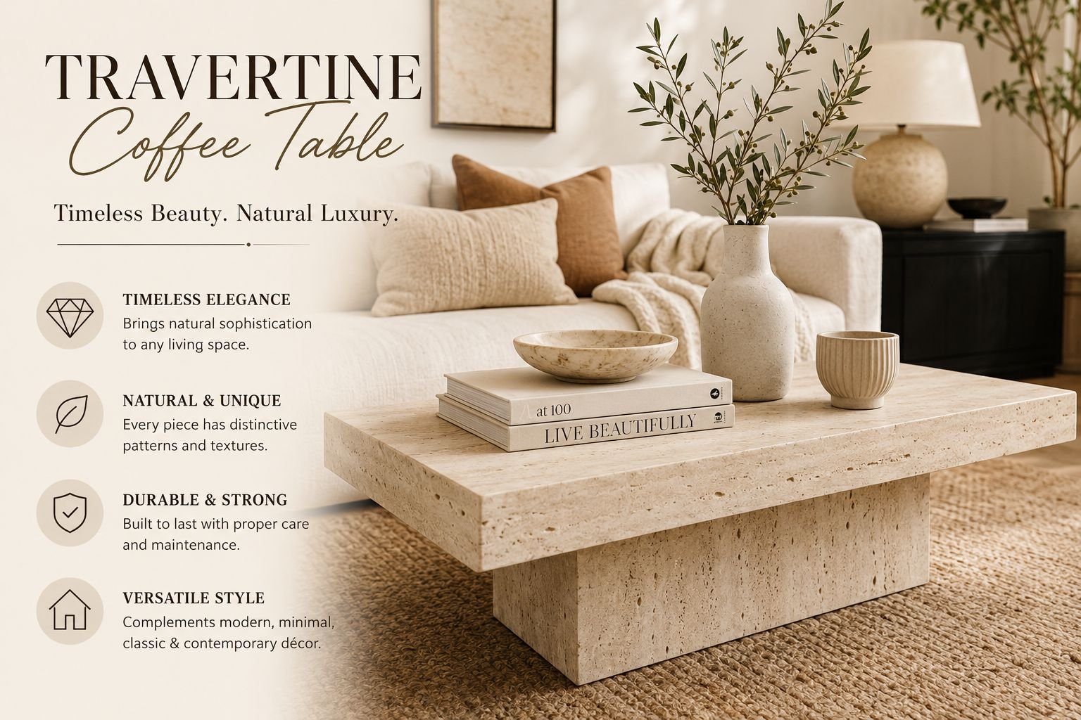 Travertine Coffee Table